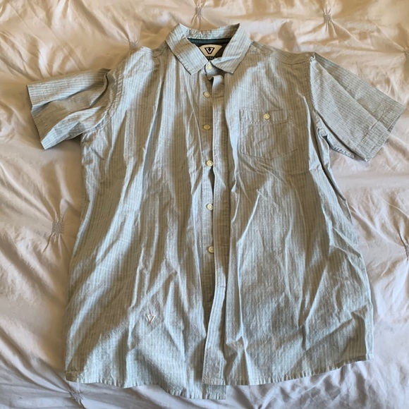 Vissla Striped Button Up T Shirt - Picture 1 of 3